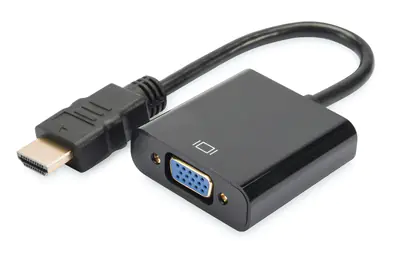 Digitus - Video- / Audio-Adapter - HDMI männlich zu HD-15 (VGA), Mini-Stecker weiblich - Schwarz Digitus - Video- / Audio-Adapter - HDMI männlich zu HD-15 (VGA), Mini-Stecker weiblich - Schwarz