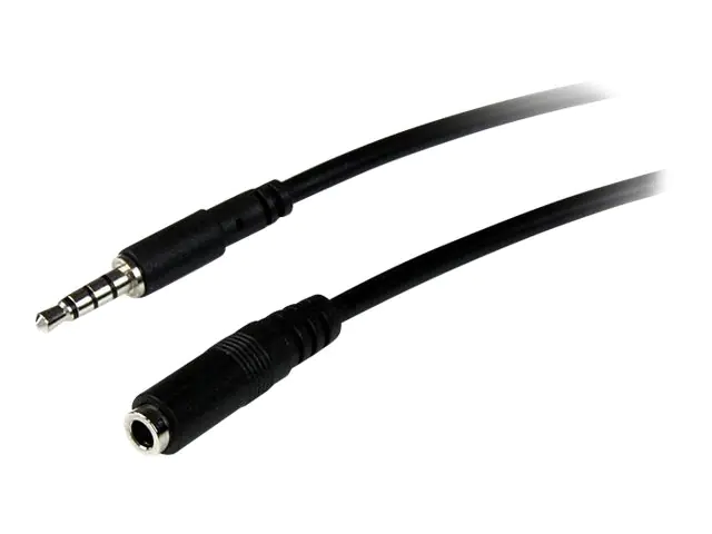 StarTech 1m 3,5mm 4-Pol. TRRS-Headset-Verlängerungskabel - Stecker/Buchse - Headset-Erweiterungskabel - 4-poliger Mini-Stecker männlich zu 4-poliger Mini-Stecker weiblich - 1 m - Schwarz - für P/N: MUYHSFMM, MUYHSMFF, MUYHSMFFADW, SV211DPUA, SV211DPUA4K,