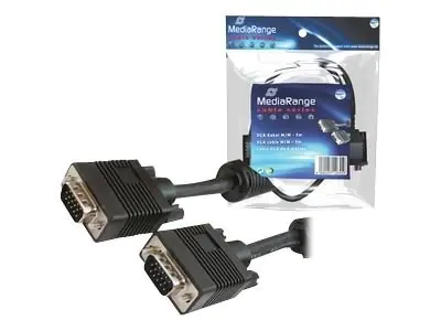 MediaRange - VGA-Kabel - HD-15 (VGA) (M) zu HD-15 (VGA) (M) - 15 m - Schwarz