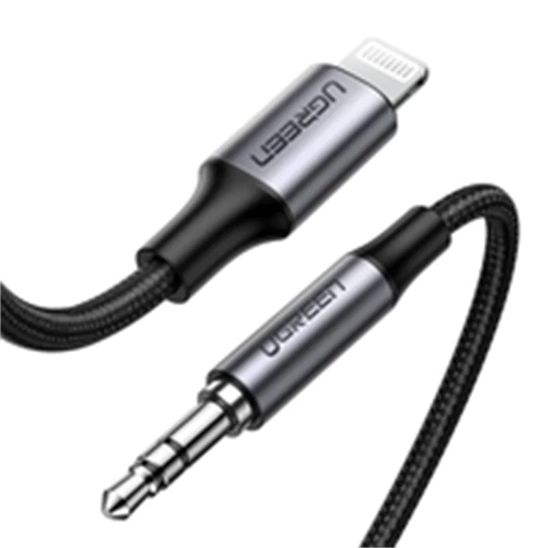 Ugreen - Kabel Lightning auf Kopfhöreranschluss - Lightning männlich zu mini-phone stereo 3.5 mm männlich - 1 m - abgeschirmt - Schwarz