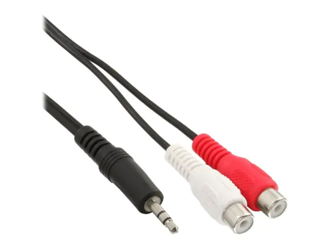InLine - Audiokabel - RCA x 2 weiblich zu mini-phone stereo 3.5 mm männlich - 1 m - abgeschirmt - Schwarz