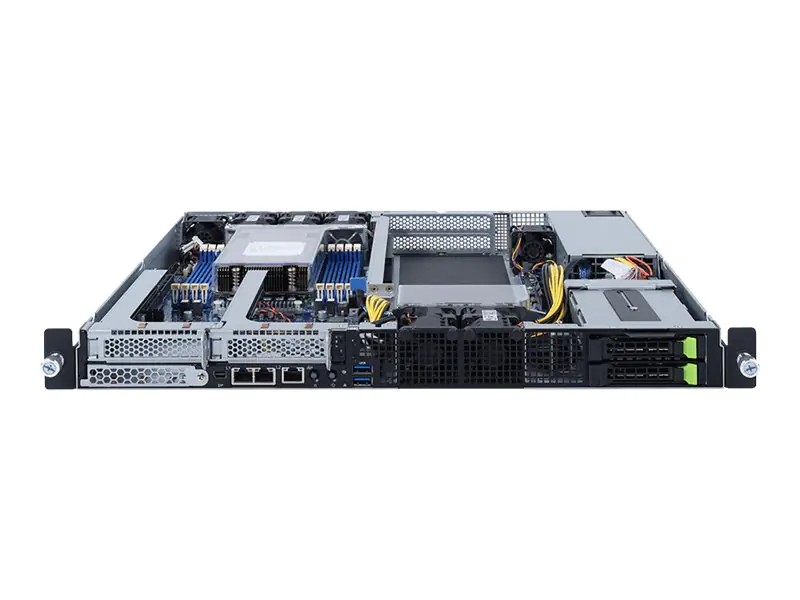 Gigabyte E152-ZE0 (rev. A00) - Server - Rack-Montage - 1U - 1-Weg - keine CPU - RAM 0 GB - SATA - Hot-Swap 6.4 cm (2.5") Schacht/Schächte - keine HDD - AST2600 - GigE - kein Betriebssystem - Monitor: keiner