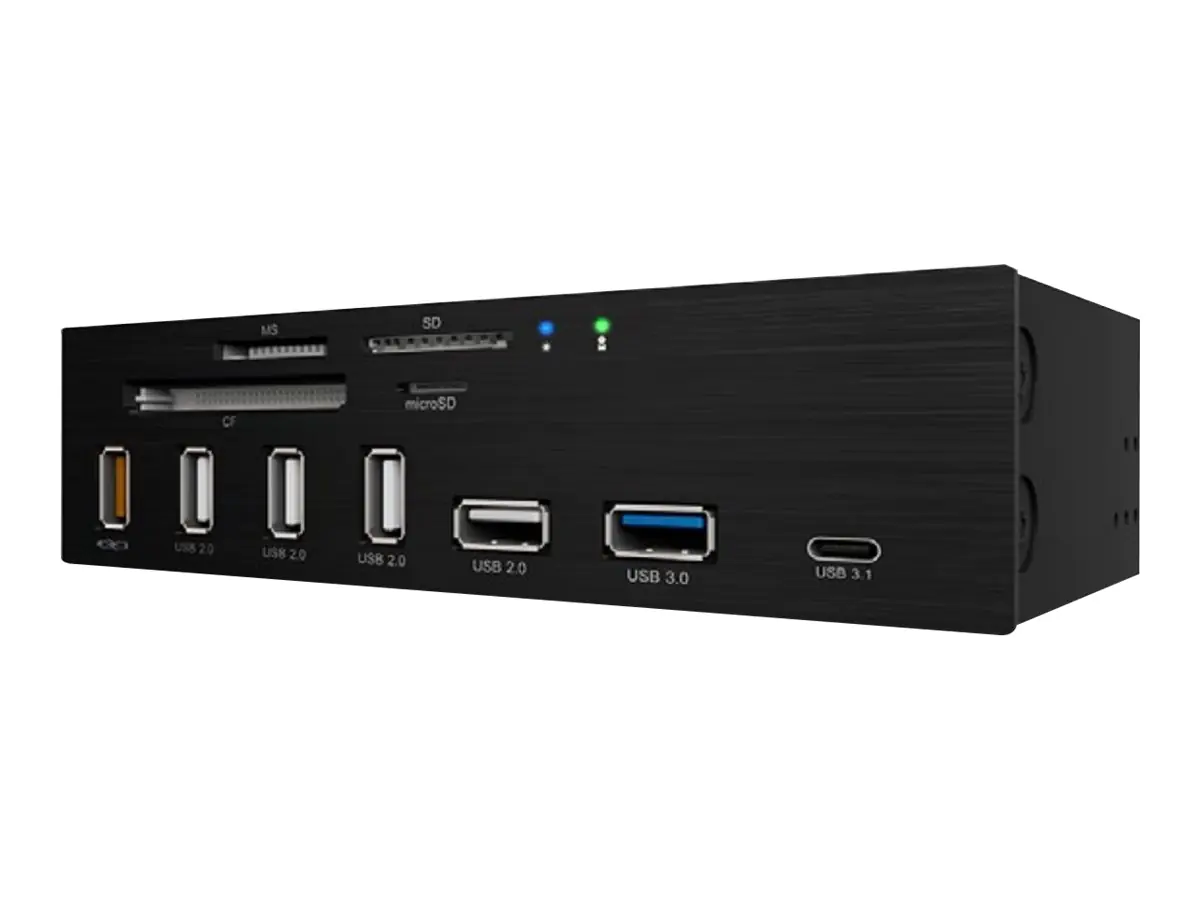 ICY BOX IB-867a - Kartenleser - 13,3 cm (5,25 Zoll) (MS, MS PRO, SD, CF, microSD) - USB 2.0/USB 3.0/USB 3.1 Gen 2