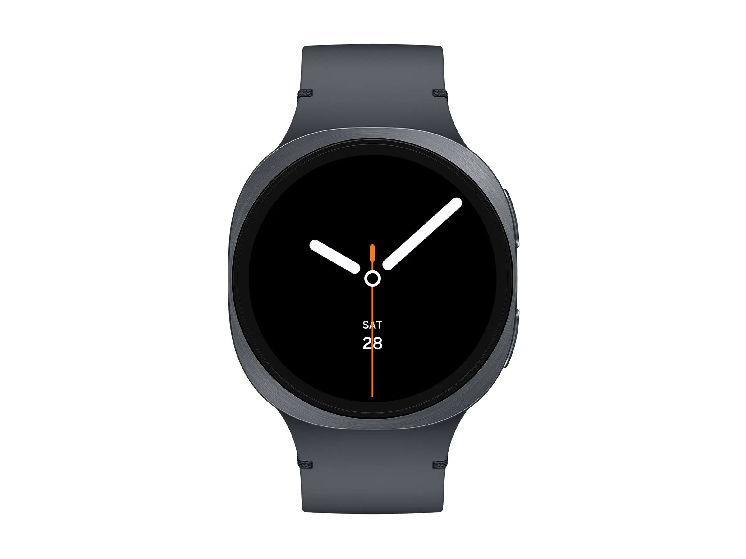Samsung Galaxy Watch8 - 44 mm - Carbon-Schwarz - intelligente Uhr mit Sportband - Gummi - Graphit - Bandgröße: M/L - Anzeige 3.7 cm (1.47") - 32 GB - NFC, Bluetooth, Wi-Fi - 34 g