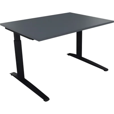 Schreibtisch Kufe Einzels. Quadrat B1800xT700xH650-850 an/Lavagrau