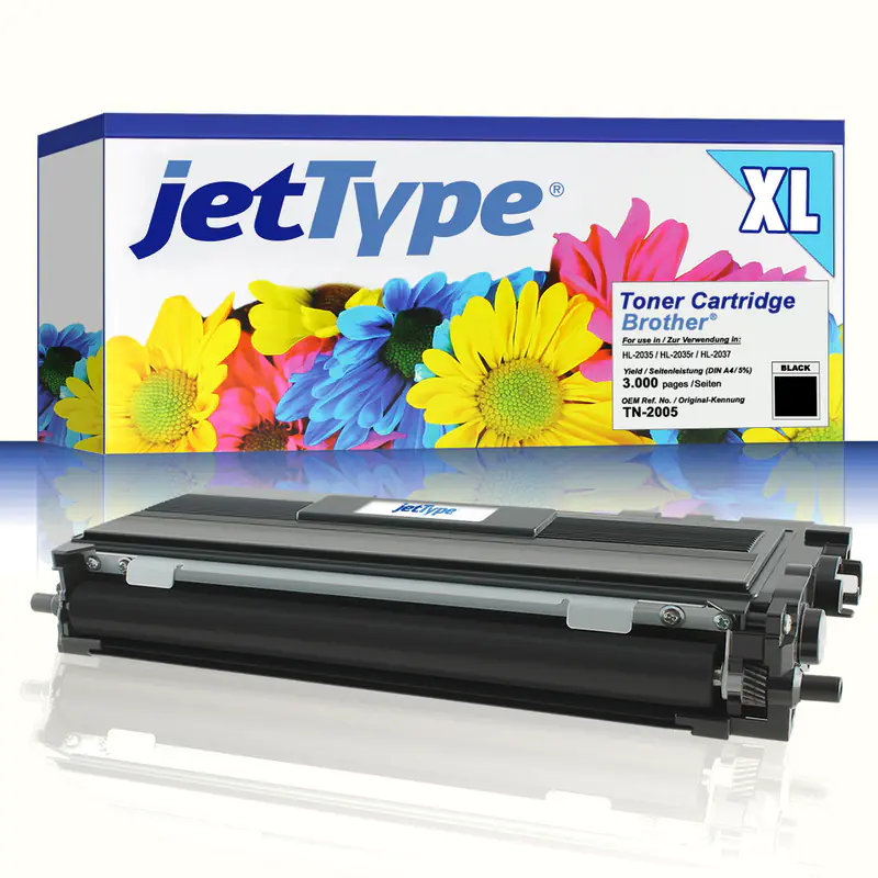 jetType Toner kompatibel zu Brother TN-2005 schwarz 3.000 Seiten Große Füllmenge 1 Stück jetType Toner kompatibel zu Brother TN-2005 schwarz 3.000 Seiten Große Füllmenge 1 Stück