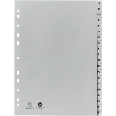 Exacompta Register 1720B DIN A4 20tlg A-Z PP grau Exacompta Register 1720B DIN A4 20tlg A-Z PP grau