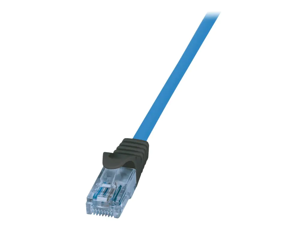 LogiLink Professional - Patch-Kabel - RJ-45 (M) zu RJ-45 (M) - 15 m - UTP - CAT 6a - halogenfrei, geformt, ohne Haken, Massivleiter, 4K30Hz Support (HDBaseT) - Blau