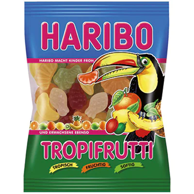 HARIBO Fruchtgummi TROPIFRUTTI 389140 100 g/Pack. HARIBO Fruchtgummi TROPIFRUTTI 389140 100 g/Pack.