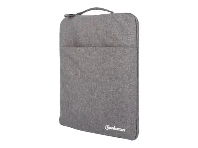 Manhattan Seattle Laptop Sleeve 15.6", Grey, Padded, Extra Soft Internal Cushioning, Main Compartment with double zips, Zippered Front Pocket, Carry Loop, Water Resistant and Durable, Notebook Slipcase, Three Year Warranty - Notebook-Hülle - 39.6 cm (15.6