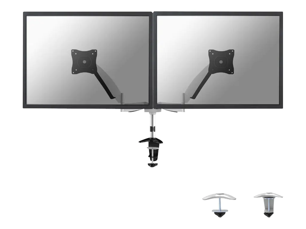 Neomounts FPMA-D950D - Befestigungskit - Voll beweglich - für 2 LCD-Displays - Silber - Bildschirmgröße: 25.4-68.6 cm (10"-27") - Klemmmontage, Tülle, Tischmontage