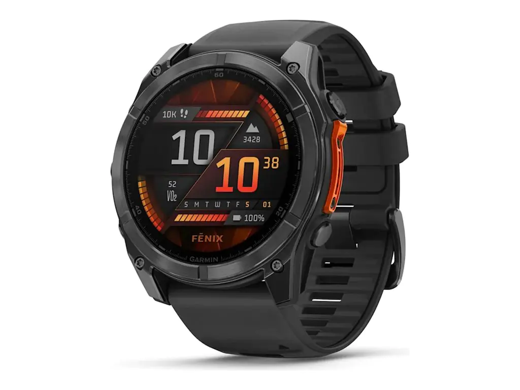 Garmin Fenix 8 - 51 mm - Slate Gray - Sportuhr mit Band - Silikon - schwarz - Handgelenkgröße: