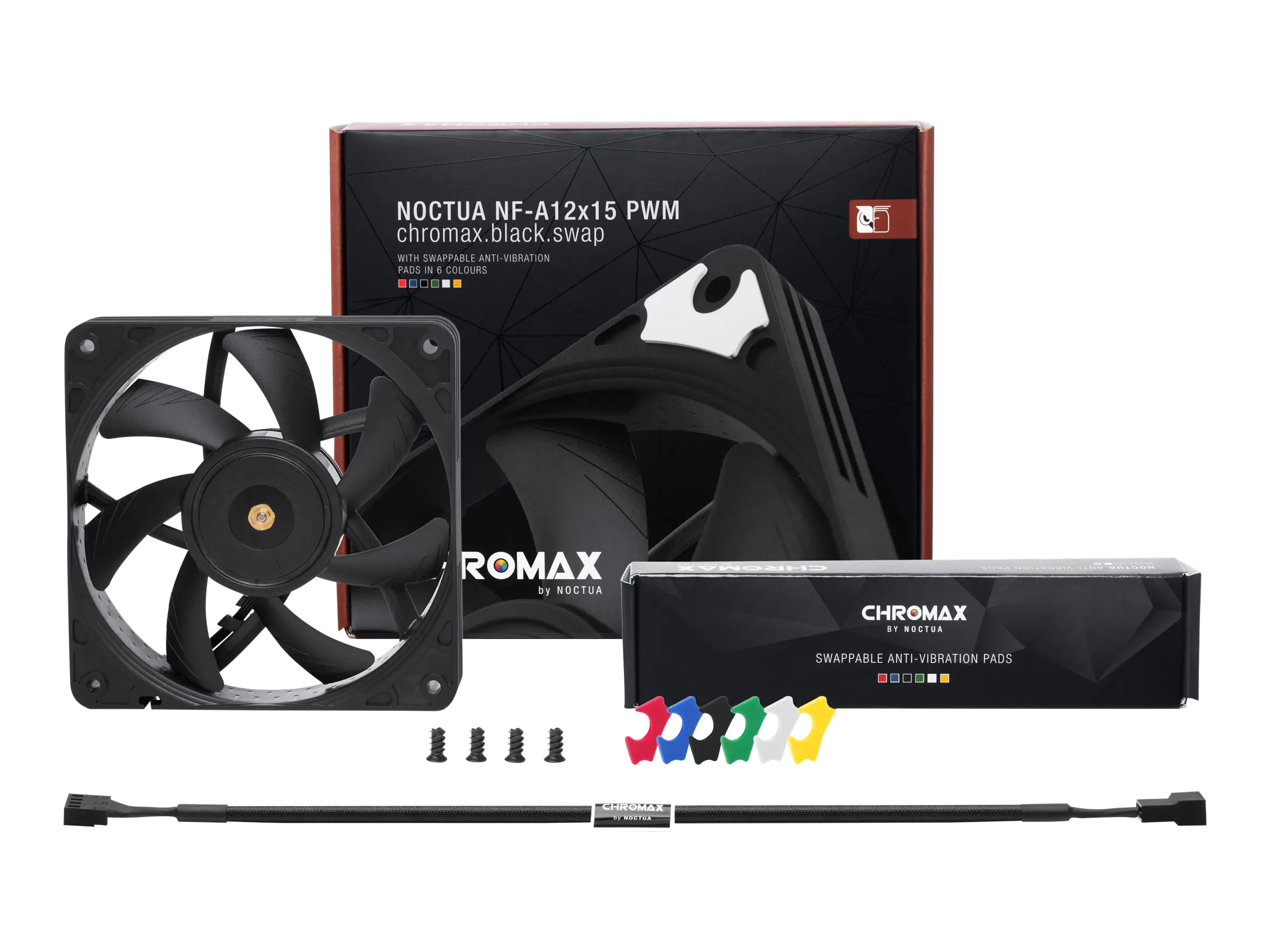 Noctua chromax NF-A12x15 PWM.black.swap - Gehäuselüfter - 120 mm - Schwarz