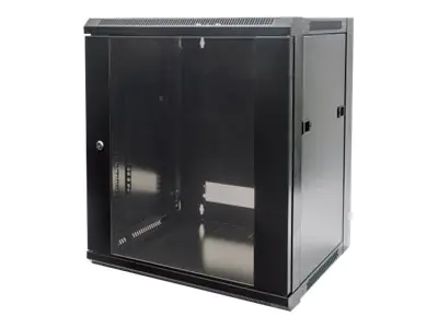Intellinet Network Cabinet, Wall Mount (Standard), 6U, Usable Depth 260mm/Width 510mm, Black, Flatpack, Max 60kg, Metal & Glass Door, Back Panel, Removeable Sides, Suitable also for use on desk or floor, 19",Parts for wall install (eg screws/rawl