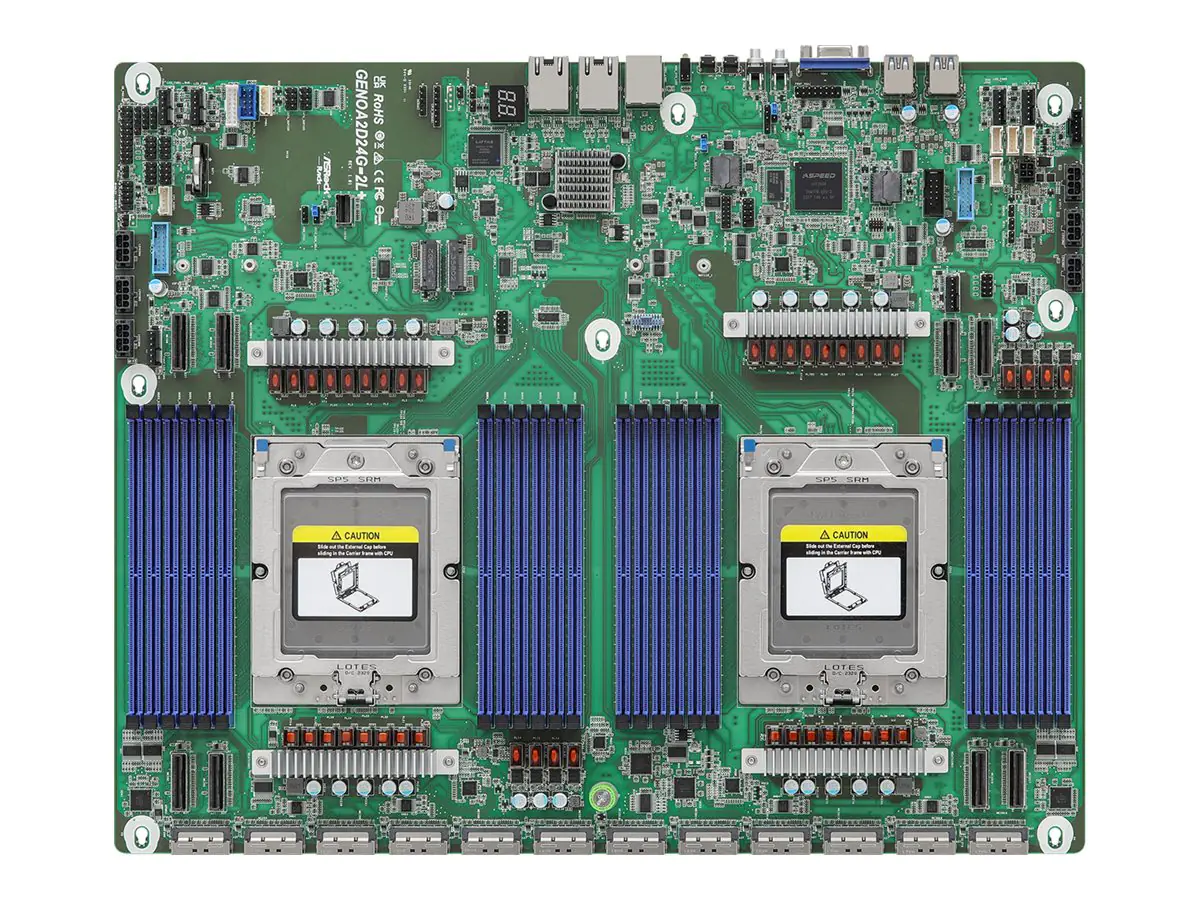 ASRock Industrial GENOA2D24G-2L+ - Motherboard - LGA6096 Socket - 2 Unterstützte CPUs - USB 3.2 Gen