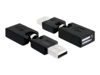 Delock Rotation adapter - USB-Adapter - USB (M) zu USB (W) - USB 2.0 - 6.5 cm - Schwarz