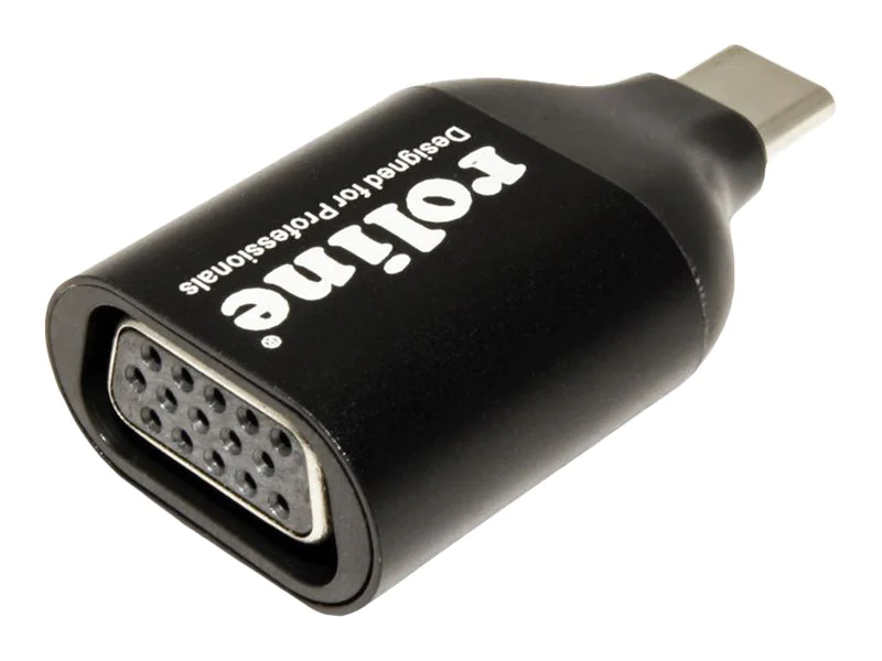 Roline - Videoadapter - 24 pin USB-C männlich zu HD-15 (VGA) weiblich - Schwarz - 1080p-Unterstützung