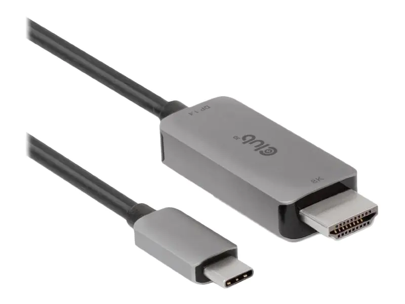 Club 3D - Adapterkabel - 24 pin USB-C männlich zu HDMI männlich - 3 m - aktiv, Support von 4K 120 Hz, unterstützt 8K 60 Hz (7680 x 4320)