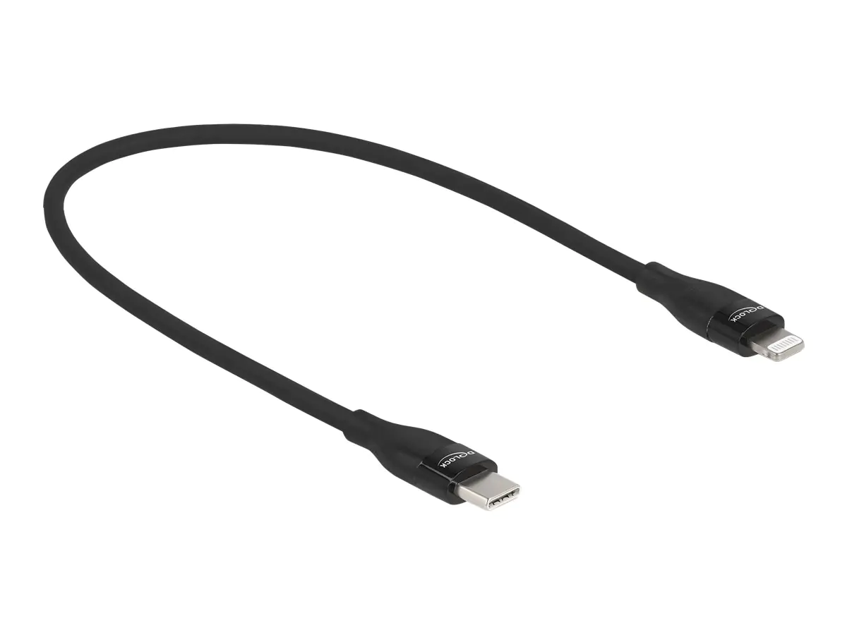 Delock Lightning-Kabel - USB-C männlich zu Lightning männlich - 50 cm - Schwarz - unterstützt