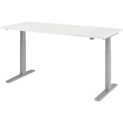 Hammerbacher Schreibt. VXMKA19/W/S el.180x80cm silber/weiß