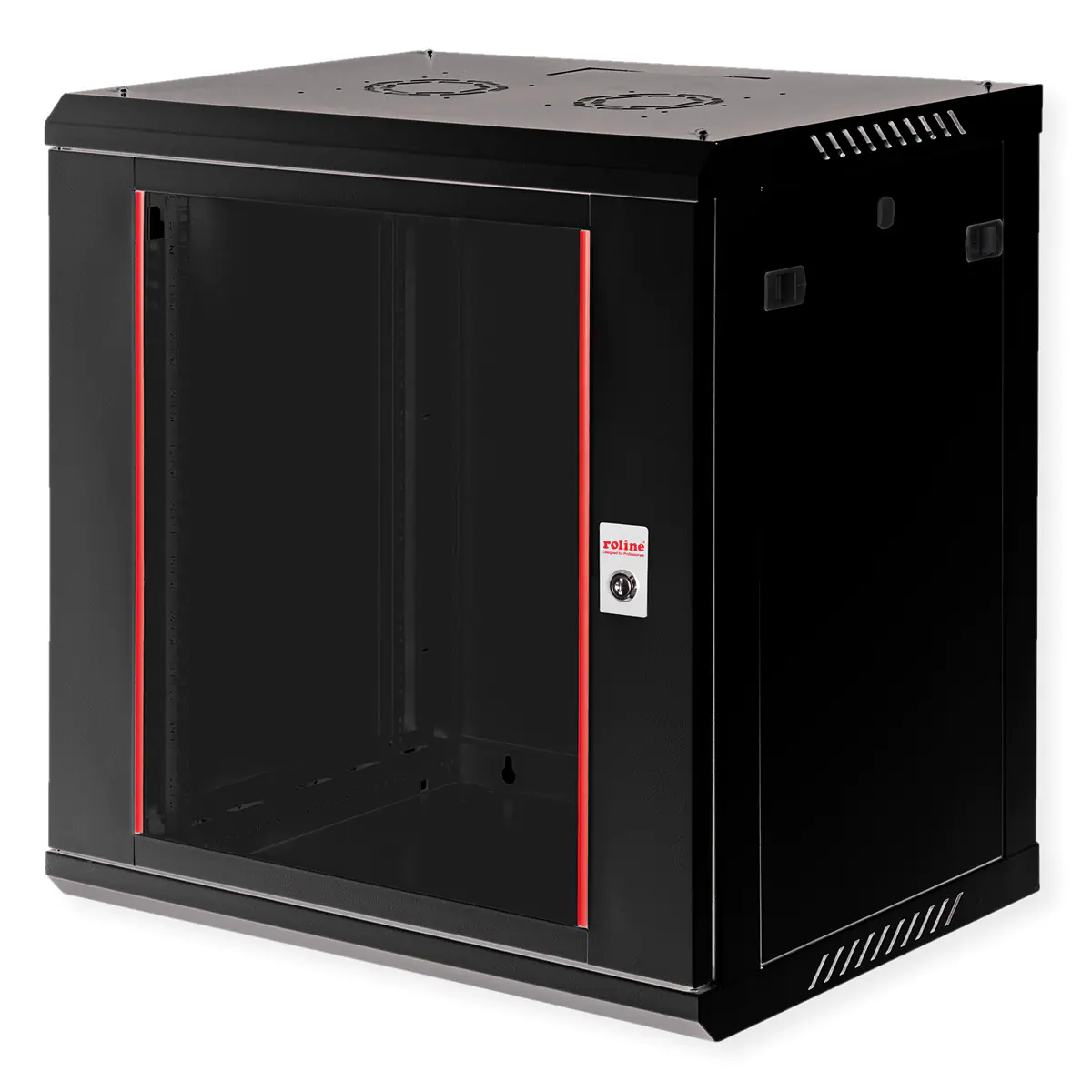 Roline Basic Plus - Gehäuse Netzwerkschrank - 600x450 BxT - geeignet für Wandmontage - Jet Black, RAL 9005 - 12U - 48.3 cm (19")