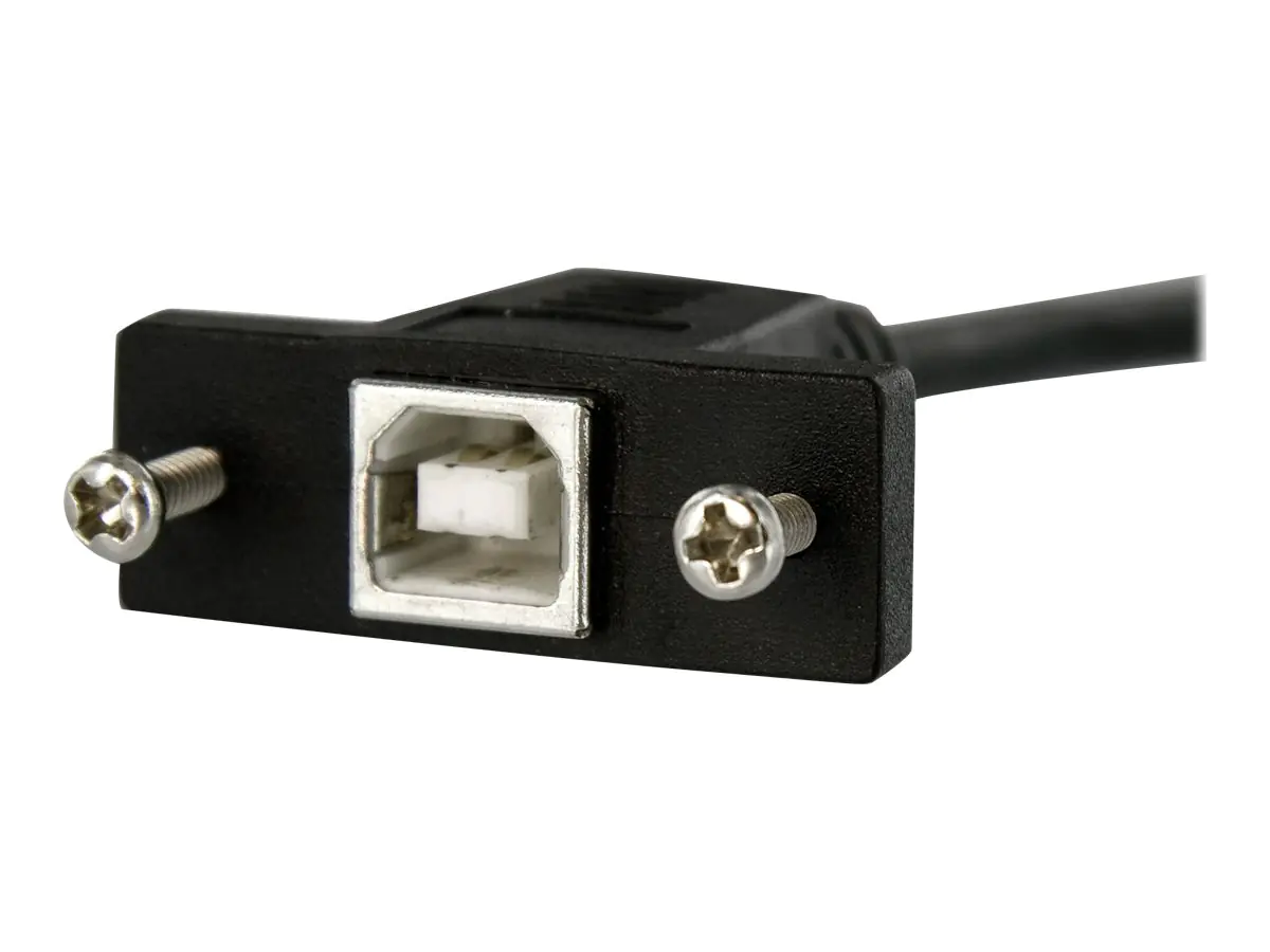 StarTech 30 cm USB B auf B Kabel zur Slotbelch Montage – Buchse/Stecker - USB-Kabel - USB Typ B (W) zu USB Typ B (M) - USB 2.0 - 30 cm - geformt, Daumenschrauben - Schwarz - für P/N: USB2HAB10, USB2HAB15, USB2HAB30AC, USB2HAB50AC, USB2HAB6, USB2HABM1, USB