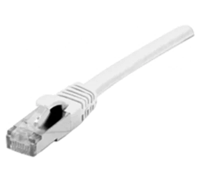 Dexlan - Patch-Kabel - RJ-45 (M) zu RJ-45 (M) - 30 cm - S/FTP - CAT 6a - halogenfrei, geformt, ohne Haken - weiß