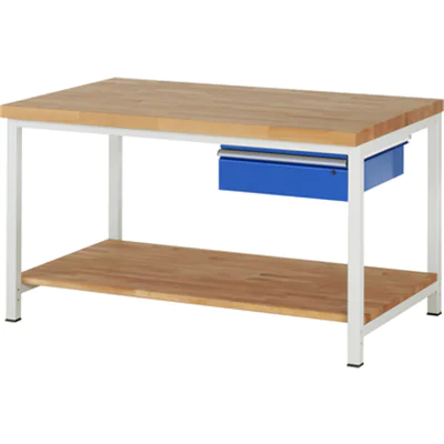 RAU Werkbank 8000 1.500 x 840-1.040 x 900 mm (B x H x T) enzianblau lichtgrau RAU Werkbank 8000 1.500 x 840-1.040 x 900 mm (B x H x T) enzianblau lichtgrau
