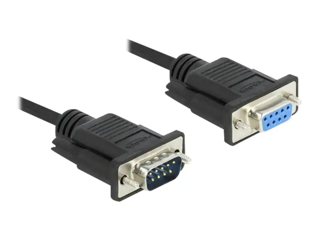 Delock - Serielles Verlängerungskabel - DB-9 (M) zu DB-9 (W) - 50 cm - Daumenschrauben - Schwarz