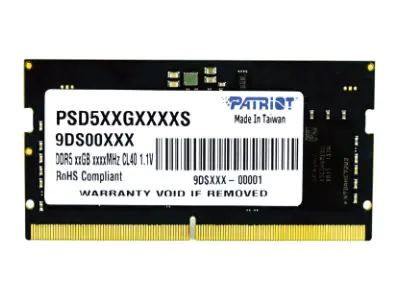 PATRIOT Memory Signature PSD516G480081S - 16 GB - 1 x 16 GB - DDR5 - 4800 MHz - 262-pin SO-DIMM