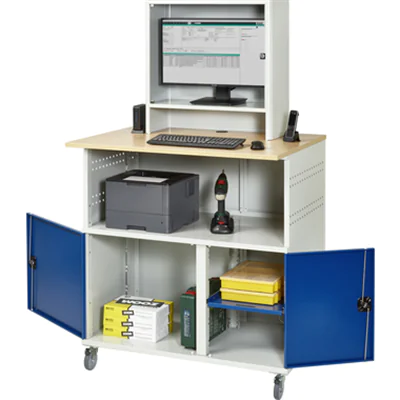 RAU PC-Arbeitsplatz Modell 1023 1.100 x 1.890 x 790 mm (B x H x T) abschließbar