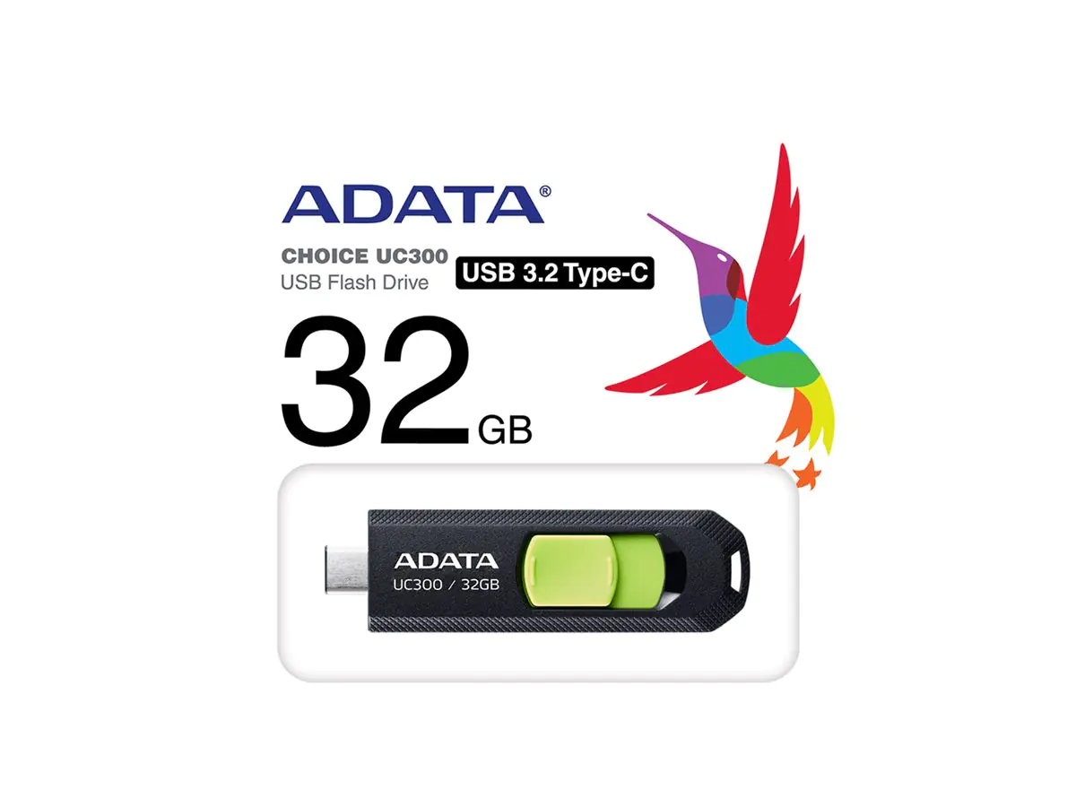 ADATA UC300 - USB-Flash-Laufwerk - 32 GB - USB 3.2 Gen 1 / USB-C ACHO-UC300-32G-RBK/GN