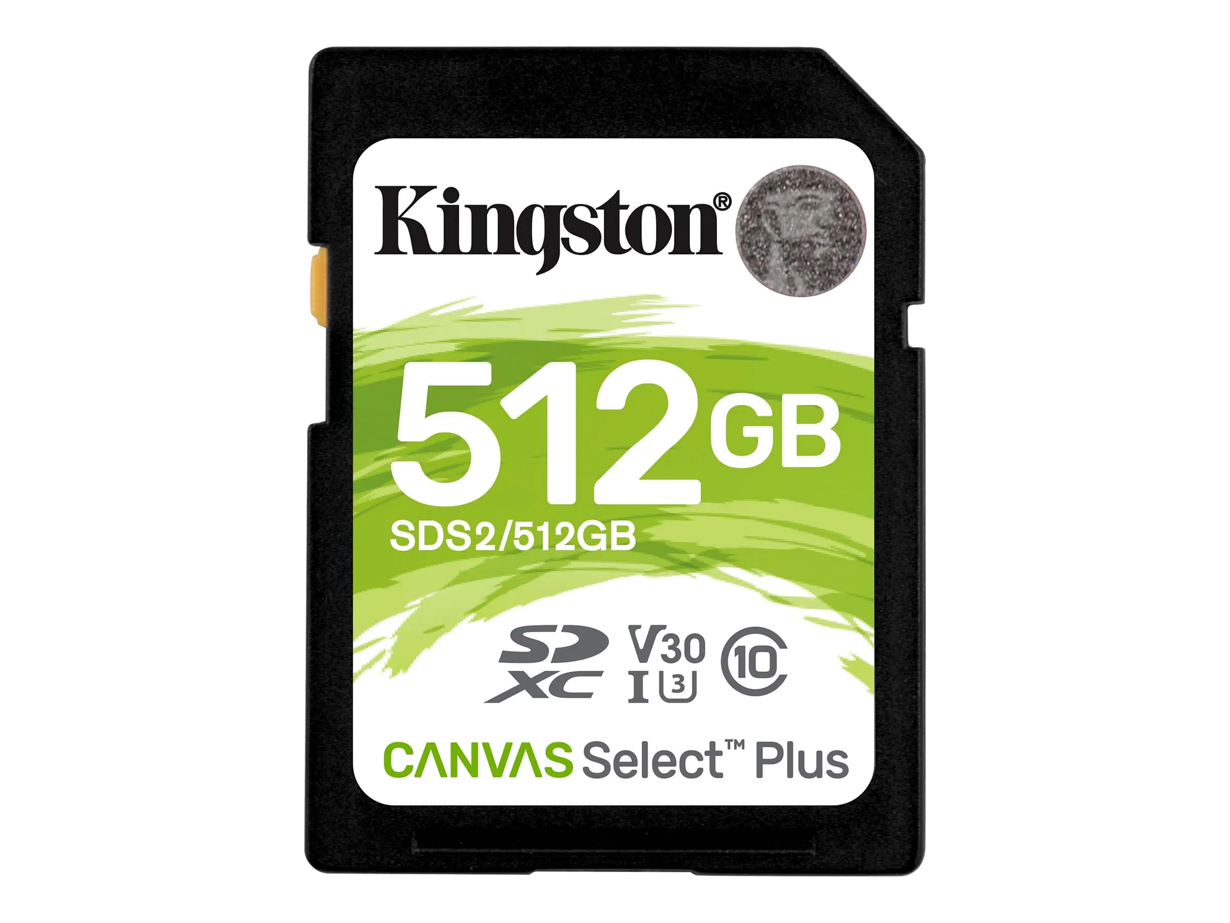 Kingston Canvas Select Plus - Flash-Speicherkarte - 512 GB - Video Class V30 / UHS-I U3 / Class10 - SDXC UHS-I