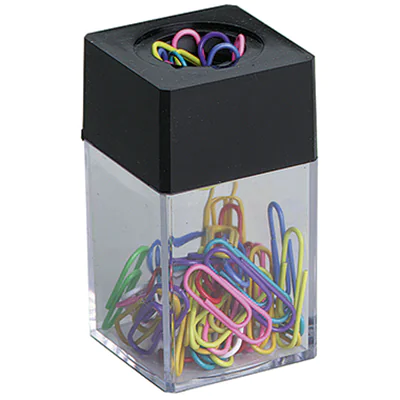 ALCO Magnetdose 2217 4,2x7x4,2cm klar/schwarz +30Briefklammern ALCO Magnetdose 2217 4,2x7x4,2cm klar/schwarz +30Briefklammern