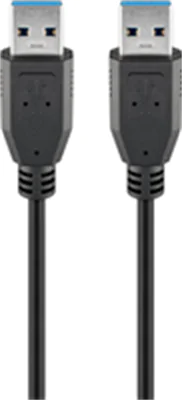 Wentronic USB 3.0 AA 180 HiSpeed - 1.8m - 1,8 m - USB A - USB A - Männlich/Männlich - Schwarz Wentronic USB 3.0 AA 180 HiSpeed - 1.8m - 1,8 m - USB A - USB A - Männlich/Männlich - Schwarz