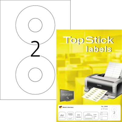 CD-Etikett TopStick 8696 117mm ws 200 St./Pack. CD-Etikett TopStick 8696 117mm ws 200 St./Pack.
