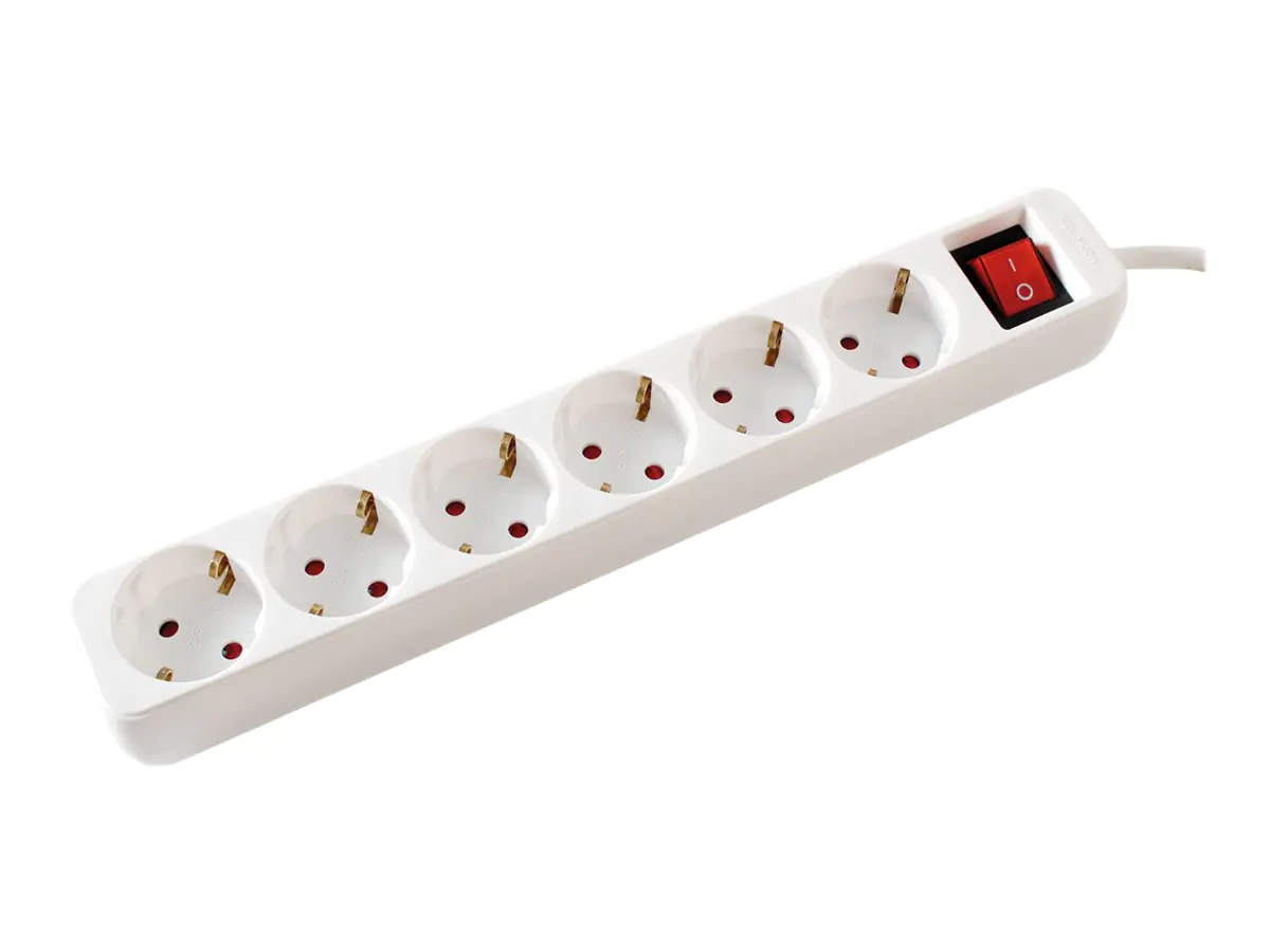 VALUE - Steckdosenleiste - Wechselstrom 250 V - 3600 Watt - Eingabe, Eingang CEE 7/4 - Ausgangsanschlüsse: 6 (6 x CEE 7/4) - 6 m Schnur - weiß VALUE - Steckdosenleiste - Wechselstrom 250 V - 3600 Watt - Eingabe, Eingang CEE 7/4 - Ausgangsanschlüsse: 6 (6 x CEE 7/4) - 6 m Schnur - weiß