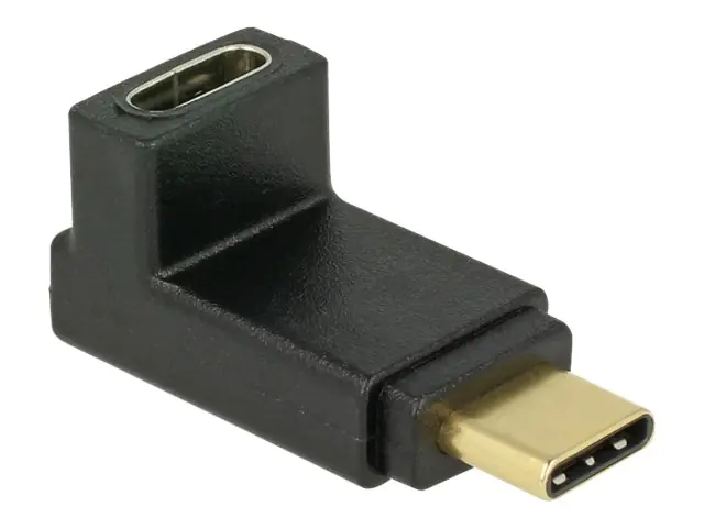 Delock - USB-Adapter - 24 pin USB-C (M) zu 24 pin USB-C (W) nach oben angewinkelt - USB 3.1 Gen 2 - Schwarz