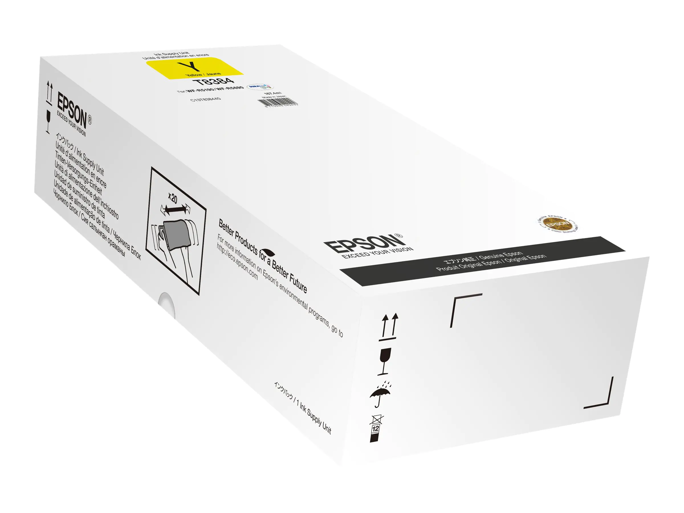 Epson T8384 - 167.4 ml - Gelb - Original - Nachfülltinte - für WorkForce Pro WF-R5190, WF-R5190DTW, WF-R5690, WF-R5690DTWF, WF-R5690DTWFL Epson T8384 - 167.4 ml - Gelb - Original - Nachfülltinte - für WorkForce Pro WF-R5190, WF-R5190DTW, WF-R5690, WF-R5690DTWF, WF-R5690DTWFL