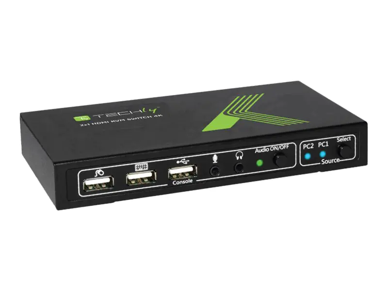 Techly 2x1 USB HDMI KVM Switch 4Kx2K - KVM-/Audio-Switch - 2 x KVM/Audio - 1 lokaler Benutzer - Desktop
