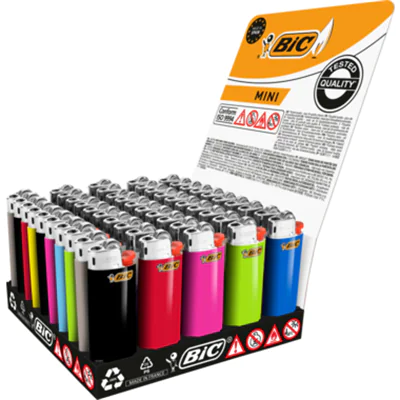BIC® Feuerzeug Mini Delrin farbig sortiert 50 St./Pack.