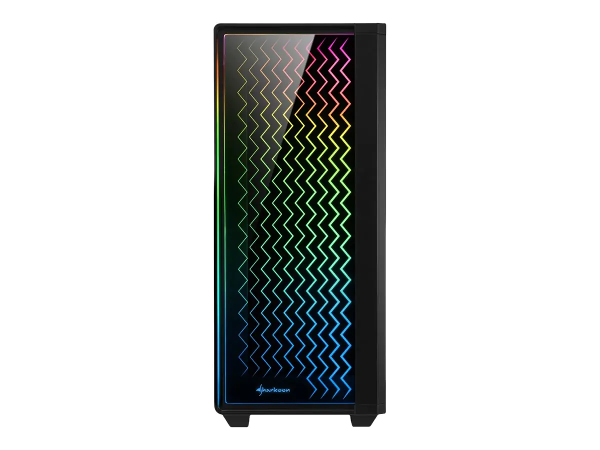 Sharkoon RGB LIT 200 - Tower - ATX - Seitenteil mit Fenster (gehärtetes Glas) - keine Spannungsversorgung - USB/Audio