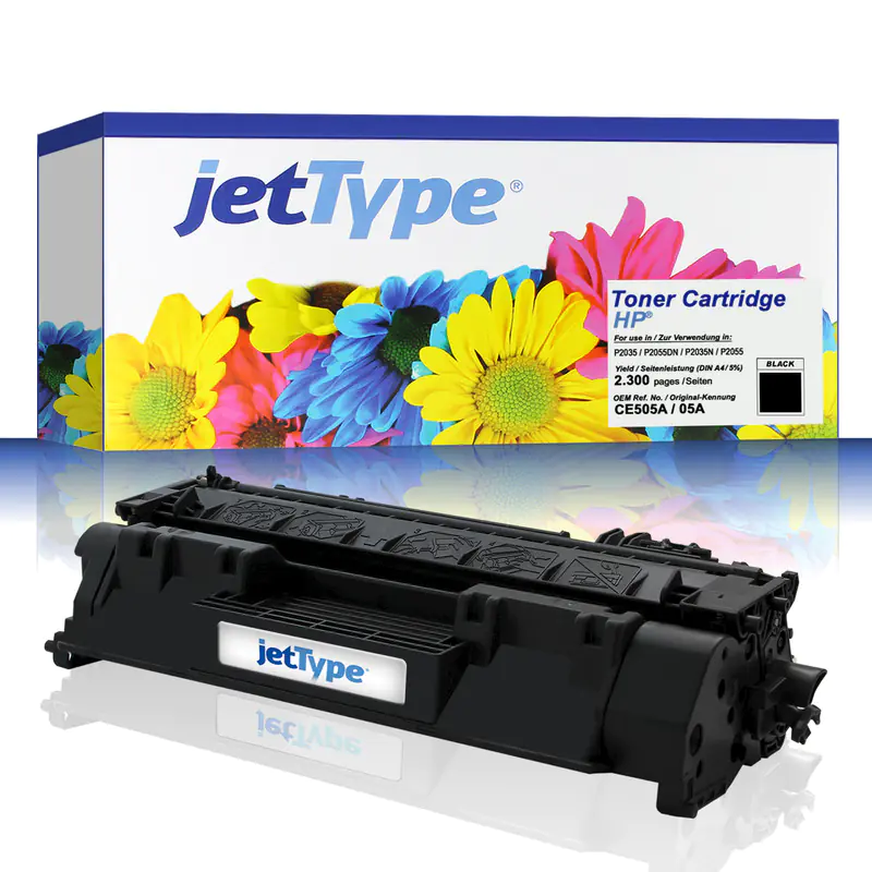 jetType Toner kompatibel zu HP CE505A 05A schwarz 2.300 Seiten 1 Stück jetType Toner kompatibel zu HP CE505A 05A schwarz 2.300 Seiten 1 Stück