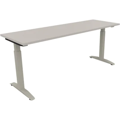 Schreibtisch Kufe Einzels. Quadrat B1800xT600xH650-850 si/Lichtgrau Schreibtisch Kufe Einzels. Quadrat B1800xT600xH650-850 si/Lichtgrau