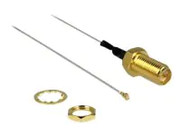 Delock - Antennenkabel - RP-SMA (M) zu I-PEX (M) - 20 cm - Koax - Grau
