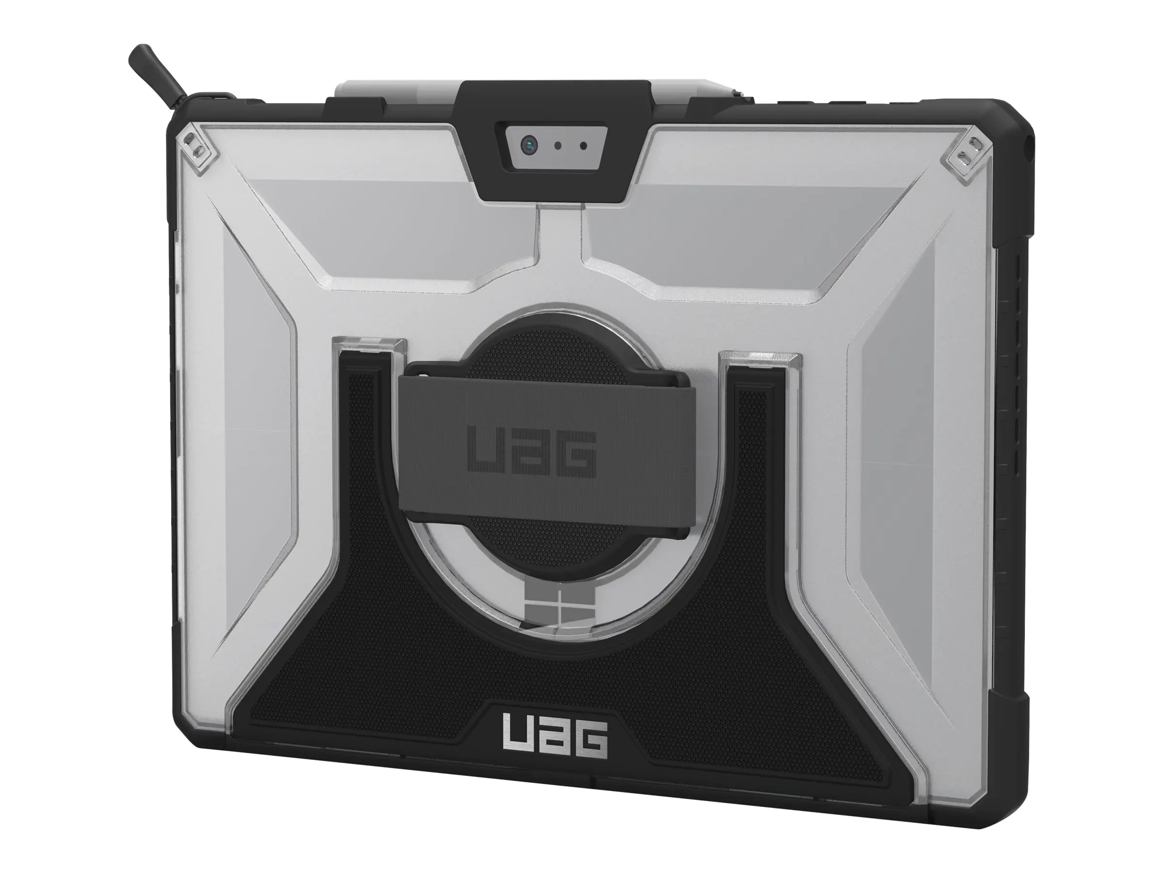 UAG Rugged Case for Surface Pro 7+/7/6/5/LTE/4 w/ Handstrap & Shoulder Strap - Ice - Hintere Abdeckung für Tablet - widerstandsfähig - Schwarz, Ice - für Microsoft Surface Pro (Mitte 2017), Pro 4, Pro 6, Pro 7, Pro 7+