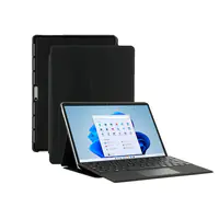 Mobilis RE.LIFE - Flip-Hülle für Tablet - mit Klappe - Ledereffekt-Material - Schwarz - Eco-Design - 13" - für Microsoft Surface Pro 8, Pro 8 for Business