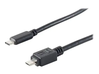 exertis Connect - USB-Kabel - 24 pin USB-C (M) zu Micro-USB Typ B (M) - USB 2.0 - 1.8 m - Schwarz