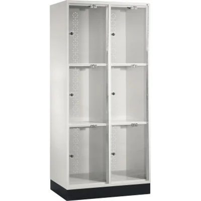 C+P Schließf.schrank 8370A202S10001 Acrylglastüren 1750x820x500mm lgr