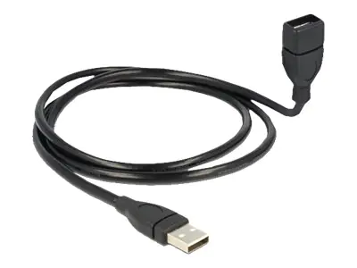 Delock ShapeCable - USB-Verlängerungskabel - USB (W) zu USB (M) - 1 m - Schwarz